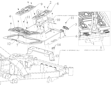 Floorboard Diagram and Parts List for ZTXS4-54KH (47RSCAB7A10)(2023) Cub Cadet Lawn Tractor